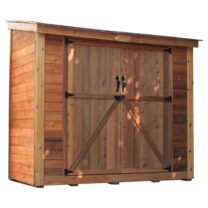 SpaceSaver 8 ft. W x 4 ft. D Solid Wood Lean-To Tool Shed - Image 7