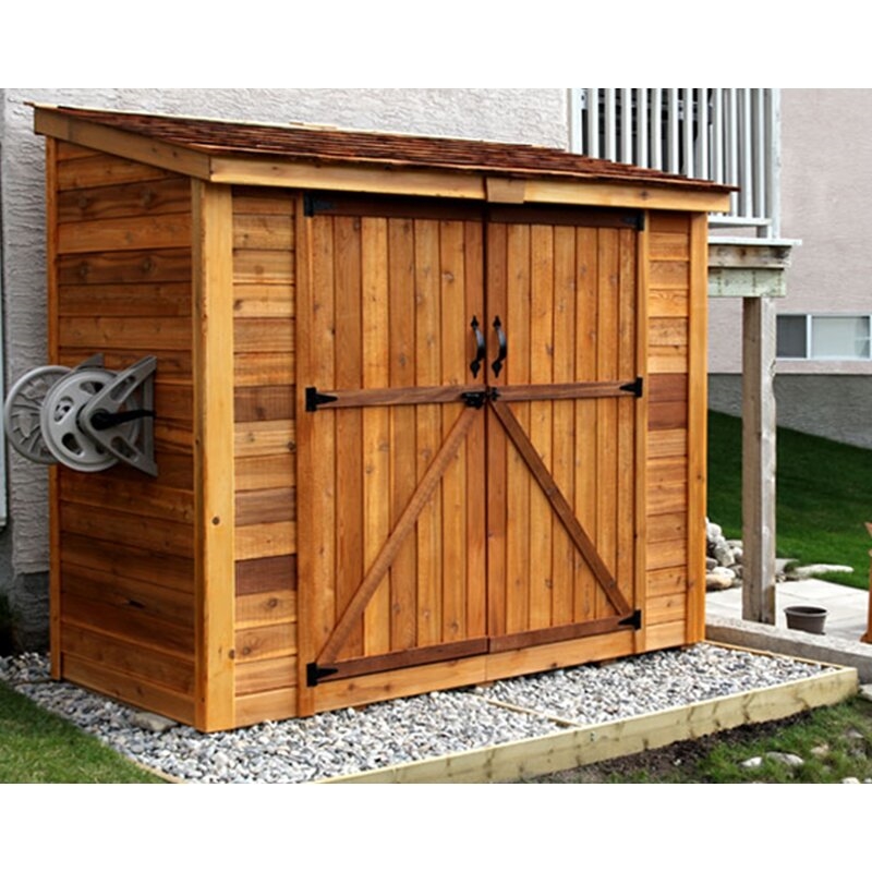 SpaceSaver 8 ft. W x 4 ft. D Solid Wood Lean-To Tool Shed - Image 5