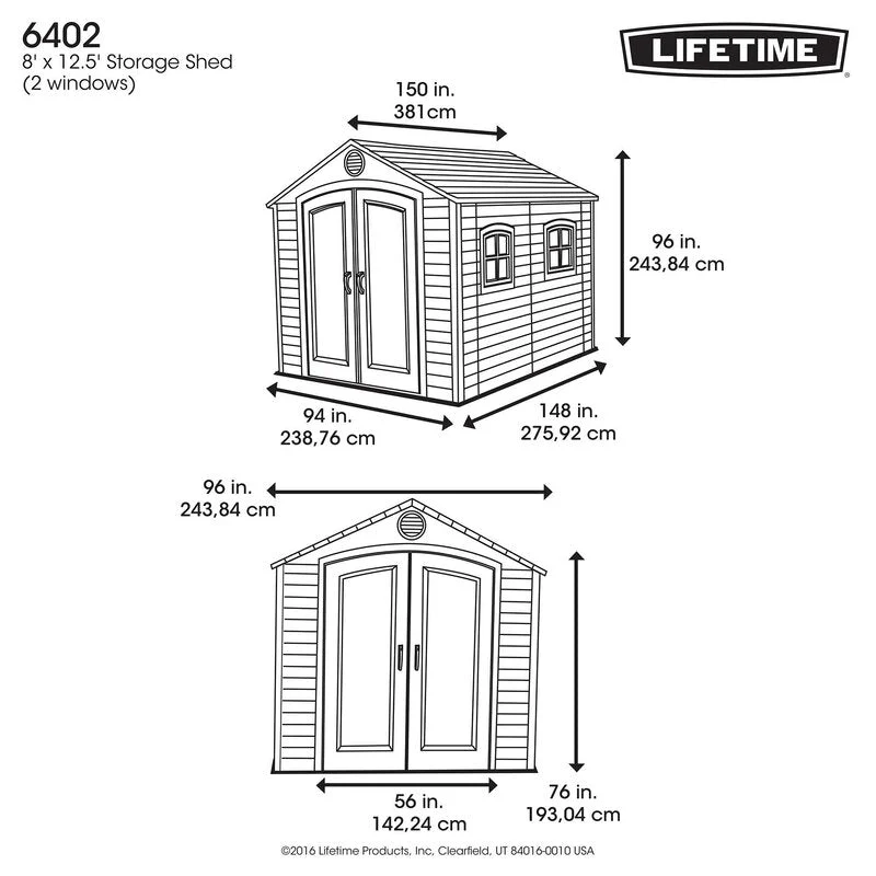8 ft. W x 12.5 ft. D Plastic Storage Shed - Image 11
