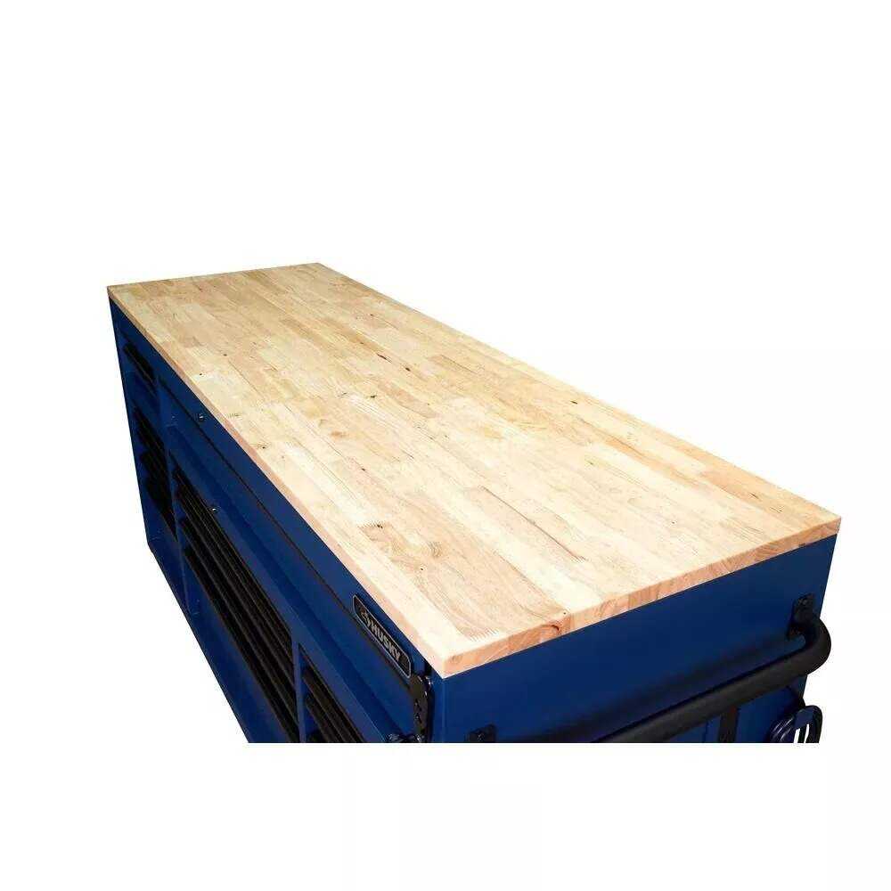 72 IN. 18-DRAWER MOBILE WORKBENCH WITH ADJUSTABLE-HEIGHT SOLID WOOD TOP IN MATTE BLUE - Image 7