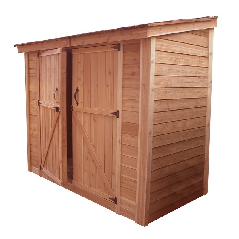 SpaceSaver 8 ft. W x 4 ft. D Solid Wood Lean-To Tool Shed - Image 2