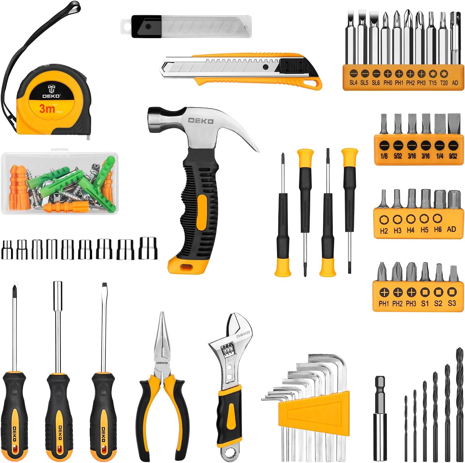 DEKOPRO Tool Set:Tool Kit with 8V Cordless Drill,Tool Box with Drill,Hand Drill Set for Men & Women,Home Tool Kits for House Repair,Handyman,DIY 126 Piece - Image 3