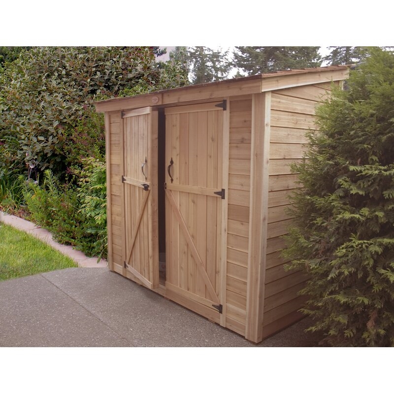 SpaceSaver 8 ft. W x 4 ft. D Solid Wood Lean-To Tool Shed - Image 8