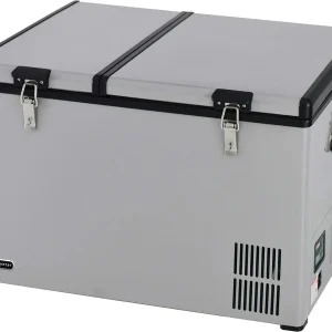 FM-65G 65 Quart Portable Refrigerator and Deep, AC 110V/ DC 12V, Real Chest Freezer for Car, Home, Camping, and RV with-8掳F to 50掳F Temperature Range, Gray, One Size