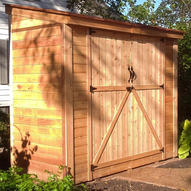 SpaceSaver 8 ft. W x 4 ft. D Solid Wood Lean-To Tool Shed - Image 4