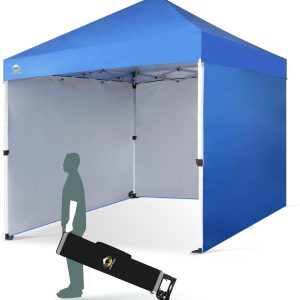 10X10 Comercial Instant Canopy Pop Up Tent with Center Lock (10x10 with 4 Sidewalls, Grey)